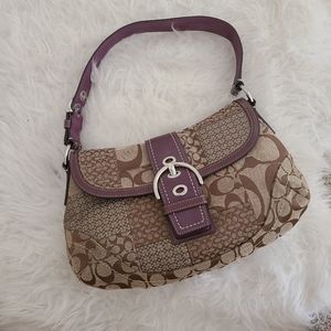 Coach Signature Soho Jacquard Shoulder Bag in Purple